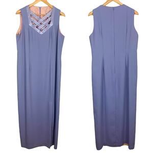 Caramia VINTAGE Purple Sheath Gown with Front Slit